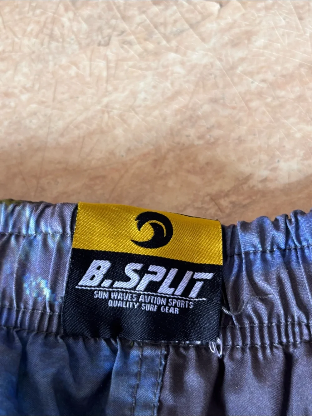 B Split Men’s Sun Waves  Drawstring Cargo Shorts SZ XXL Surf  Swim Beach Trunks